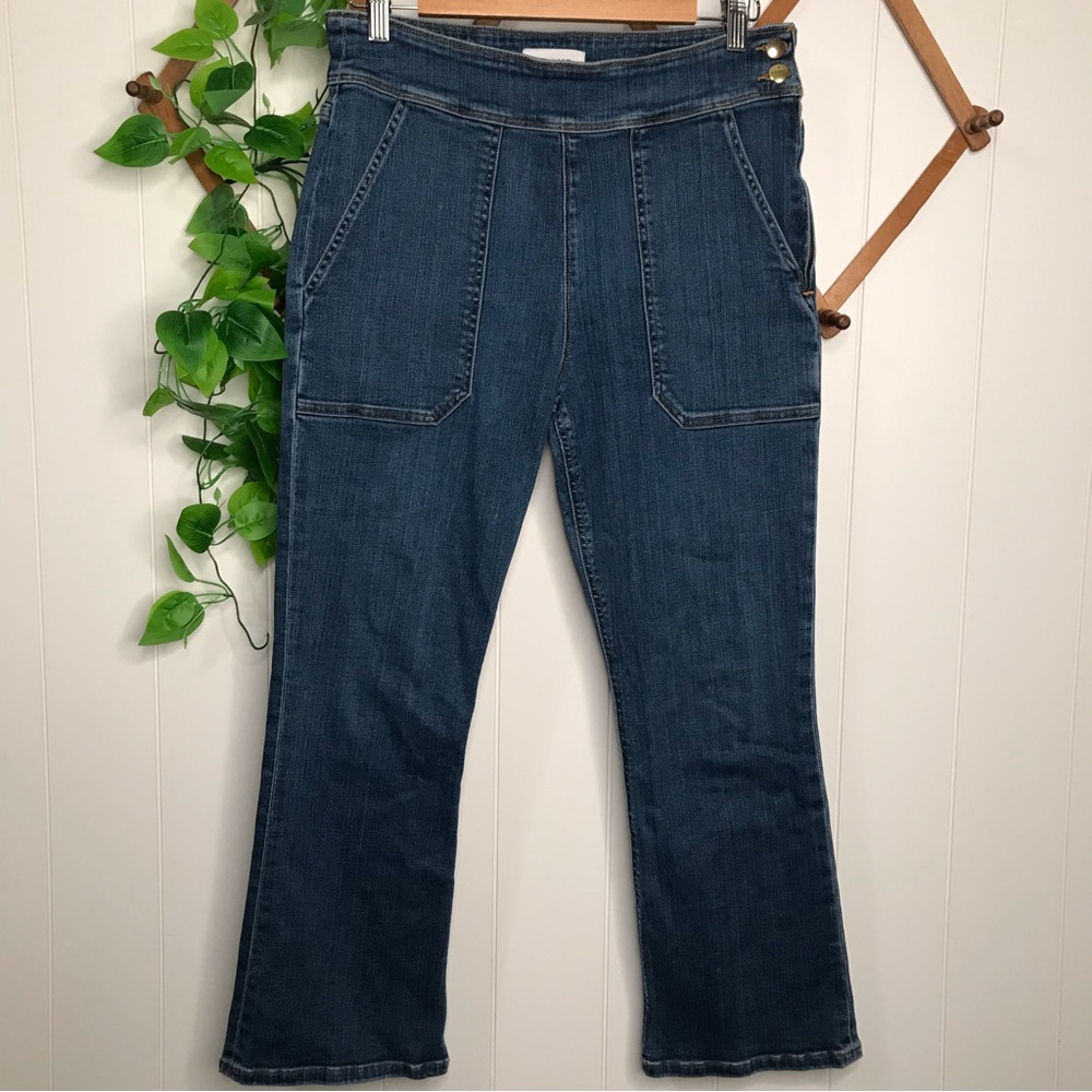 FRAME Le Francoise Cropped Flare Jeans in Sidonia Wash 31